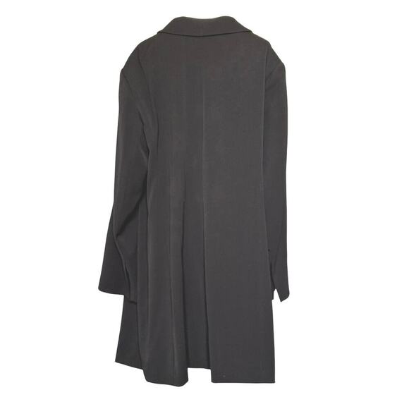NWOT MM.LAFLEUR Solid Black Tuxedo-Style One-Button Long Slit Coat  Sz +2/US 18 - Picture 3 of 12